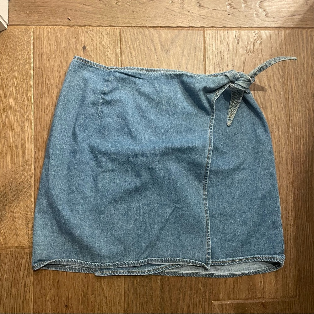 Vintage Denim Wrap Skirt